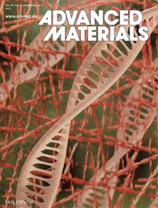 Advanced Materials cover art work. This scientific journal cover design shows a new method of separating DNA molecules.