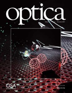A cover art design for the science journal Optica