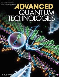 Cover design for Advanced Quantum Technologies. The work depicts a novel topological material, with unique magnetic and electronic properties.