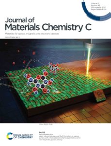 The front cover art of the Journal of Materials Chemistry C, showing copper oxide as a glucose sensor.