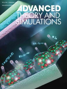 The cover art of Advanced Theory and Simulations showing a photovoltaic materials setup.