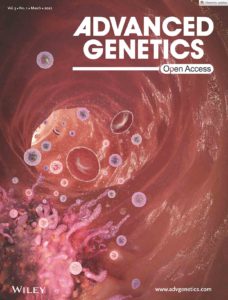 The front cover of Advanced Genetics showing a blood vessel carrying extracellular vesicles being analysed in vivo.