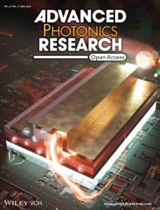 The front cover art of Advanced Photonics Research. The cover shows a GeSn waveguide photodetector.