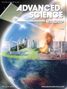 This design was featured as a cover art for Advanced Science journal. The image shows half of the globe in green and clean environment and the other half in an air polluted environment.