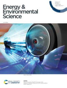 A racing car with shattered crystals on the front cover of RSC Energy and Environmental Science.